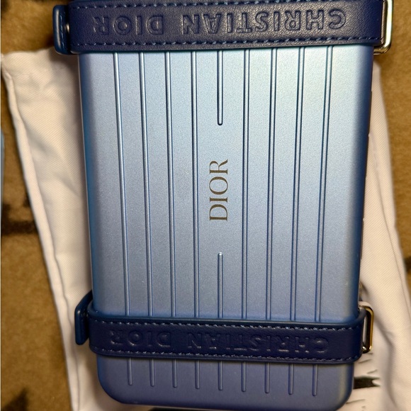 D.I.O.R Rimowa Metallic Blue Bag Wallet with Strap - Picture 10 of 13